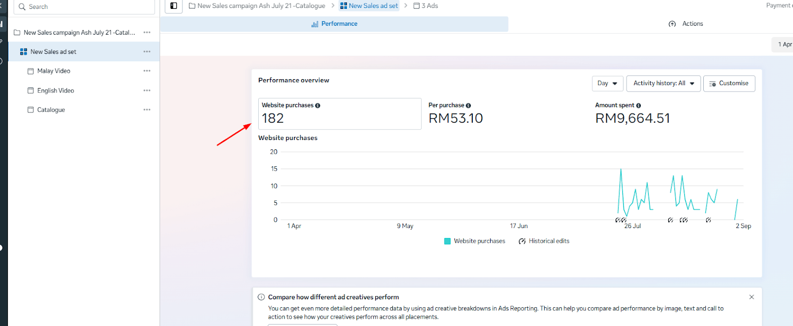 Meta Ads Campaign Screenshot