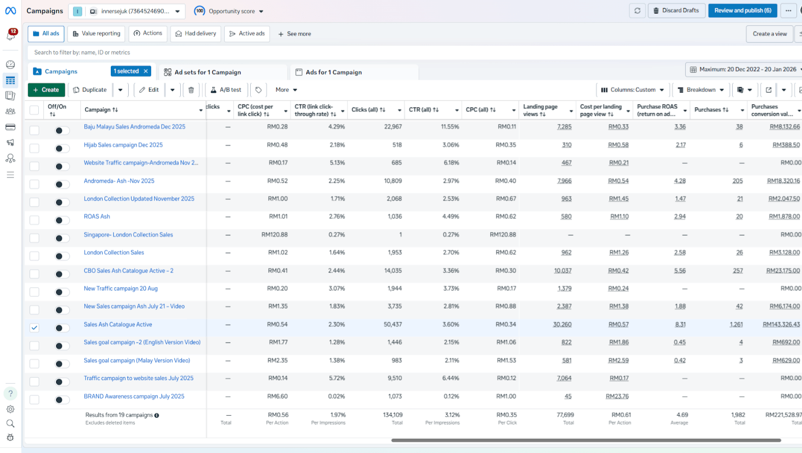 Meta Ads Result Screenshot